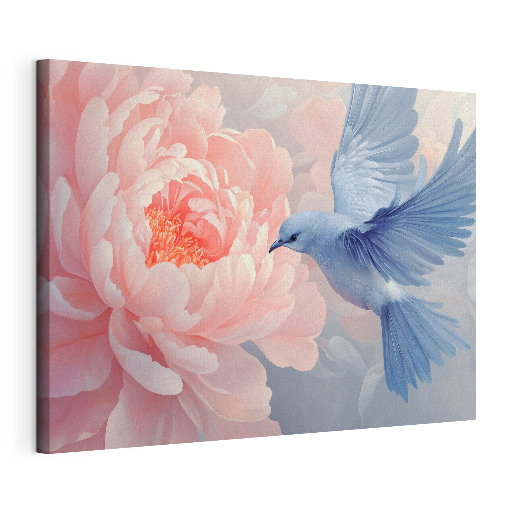 Bird flying next to a flower Bird flying next to a flower