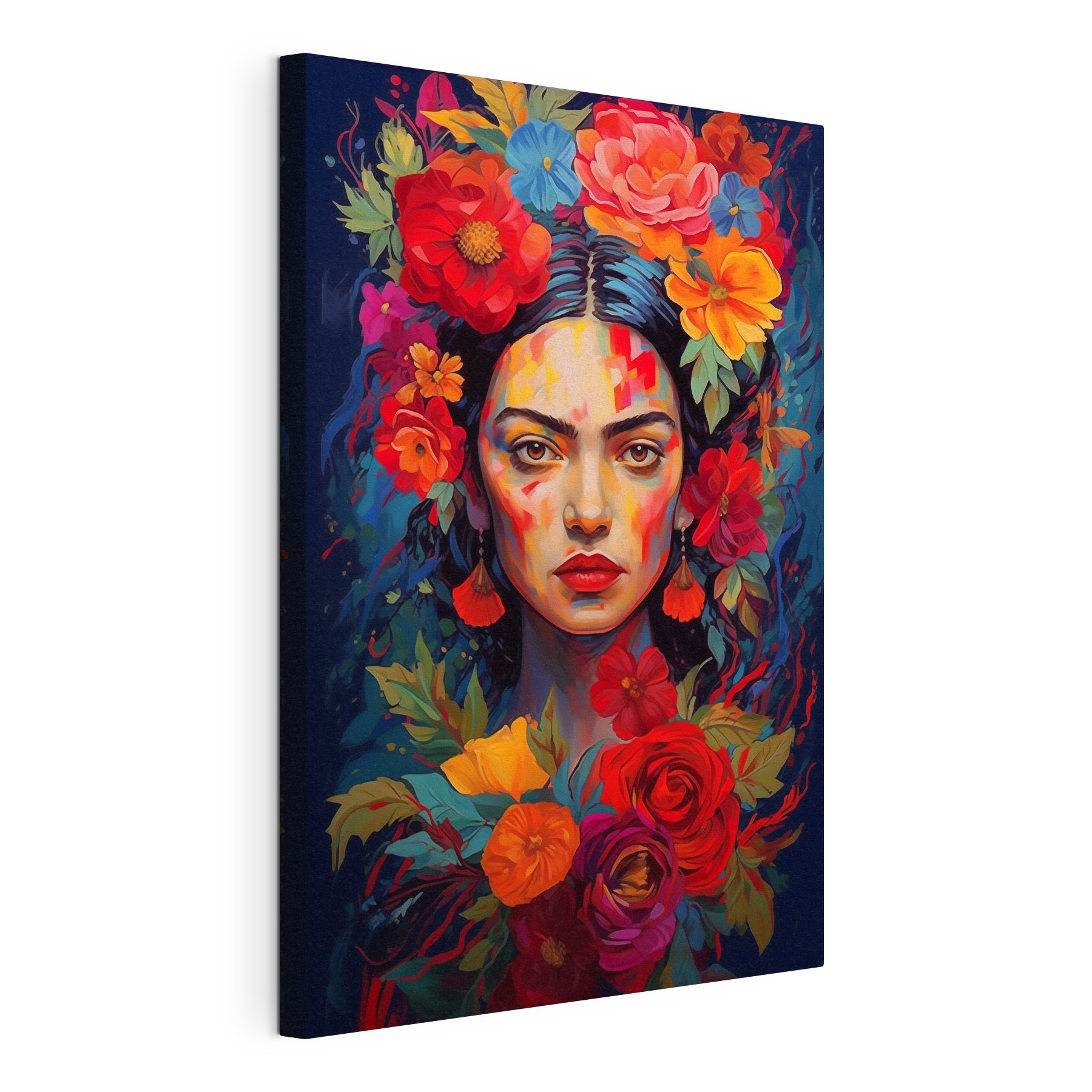 Painting of a woman with flowers in her hair Painting of a woman with flowers in her hair