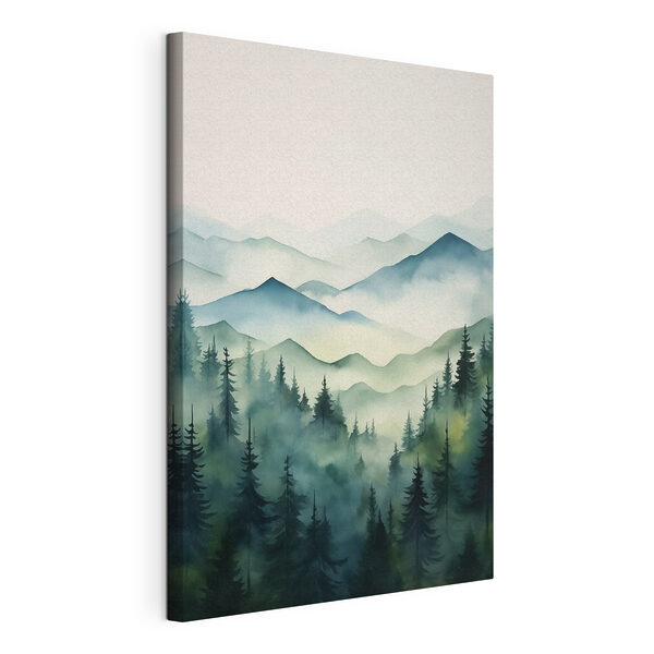Cuadros Cuadro de una cordillera con árboles y niebla (SKU: s42662) Cuadros Cuadros Cuadro de una cordillera con árboles y niebla (SKU: s42662)