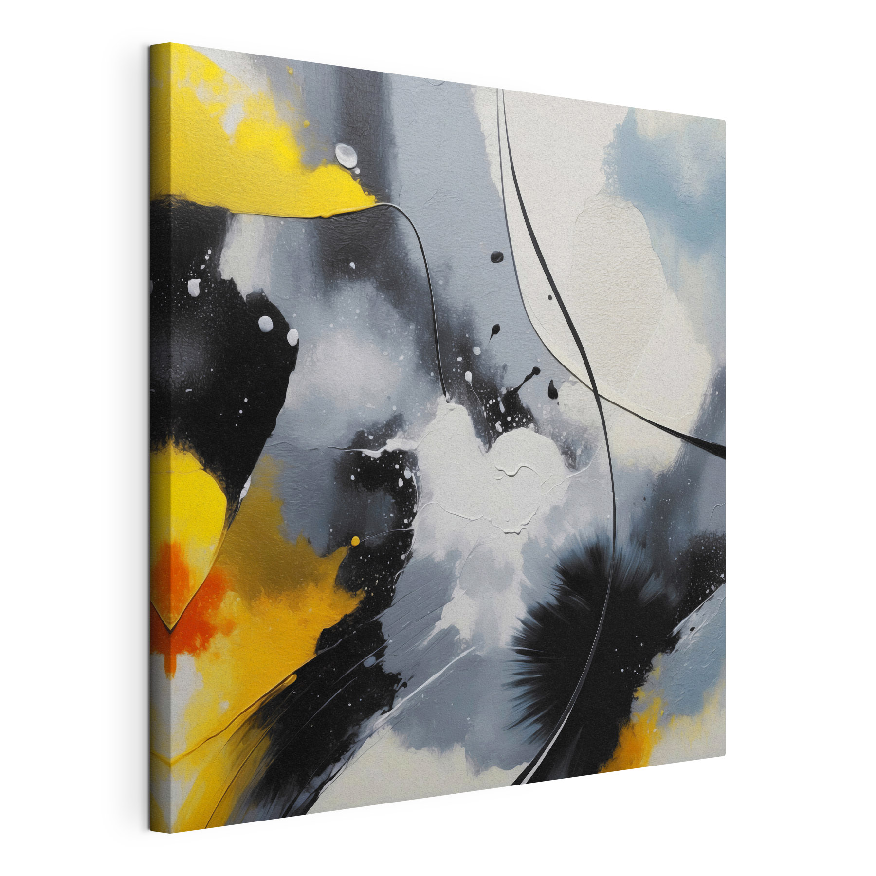 Painting of black yellow and white colors