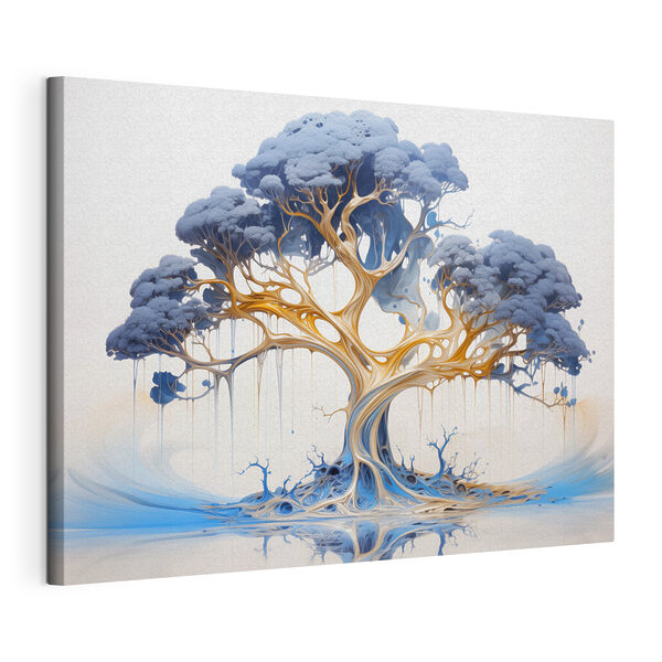 Árbol con hojas azules y amarillas Cuadros Árbol con hojas azules y amarillas