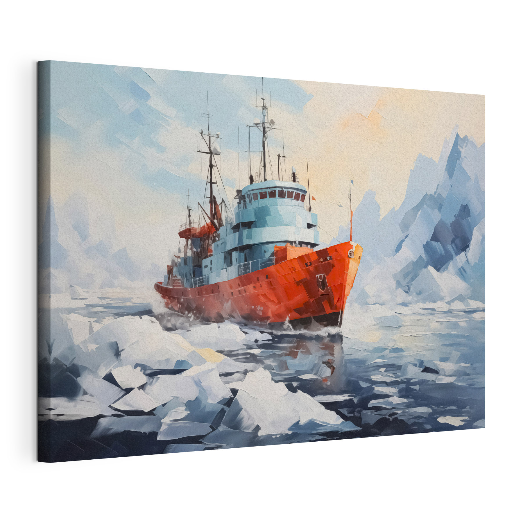 Painting of a ship in the water Painting of a ship in the water
