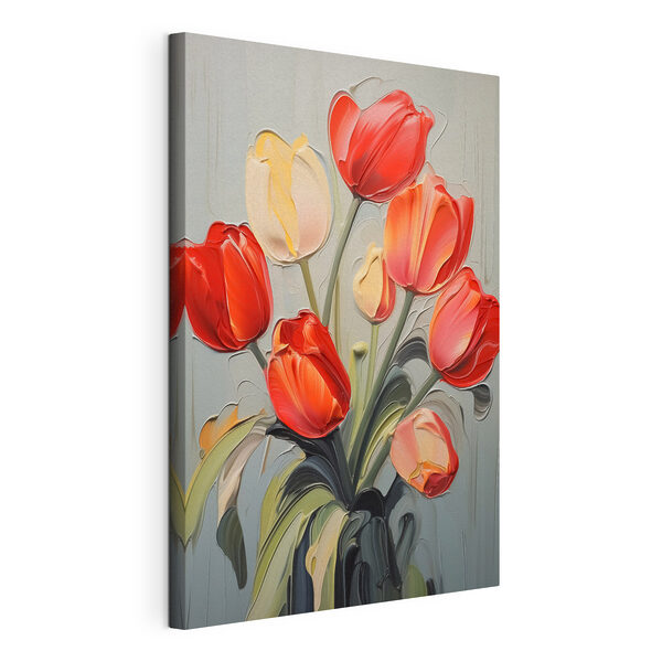 Cuadros Cuadro de tulipanes sobre fondo gris (SKU: s42756) Cuadros Cuadros Cuadro de tulipanes sobre fondo gris (SKU: s42756)