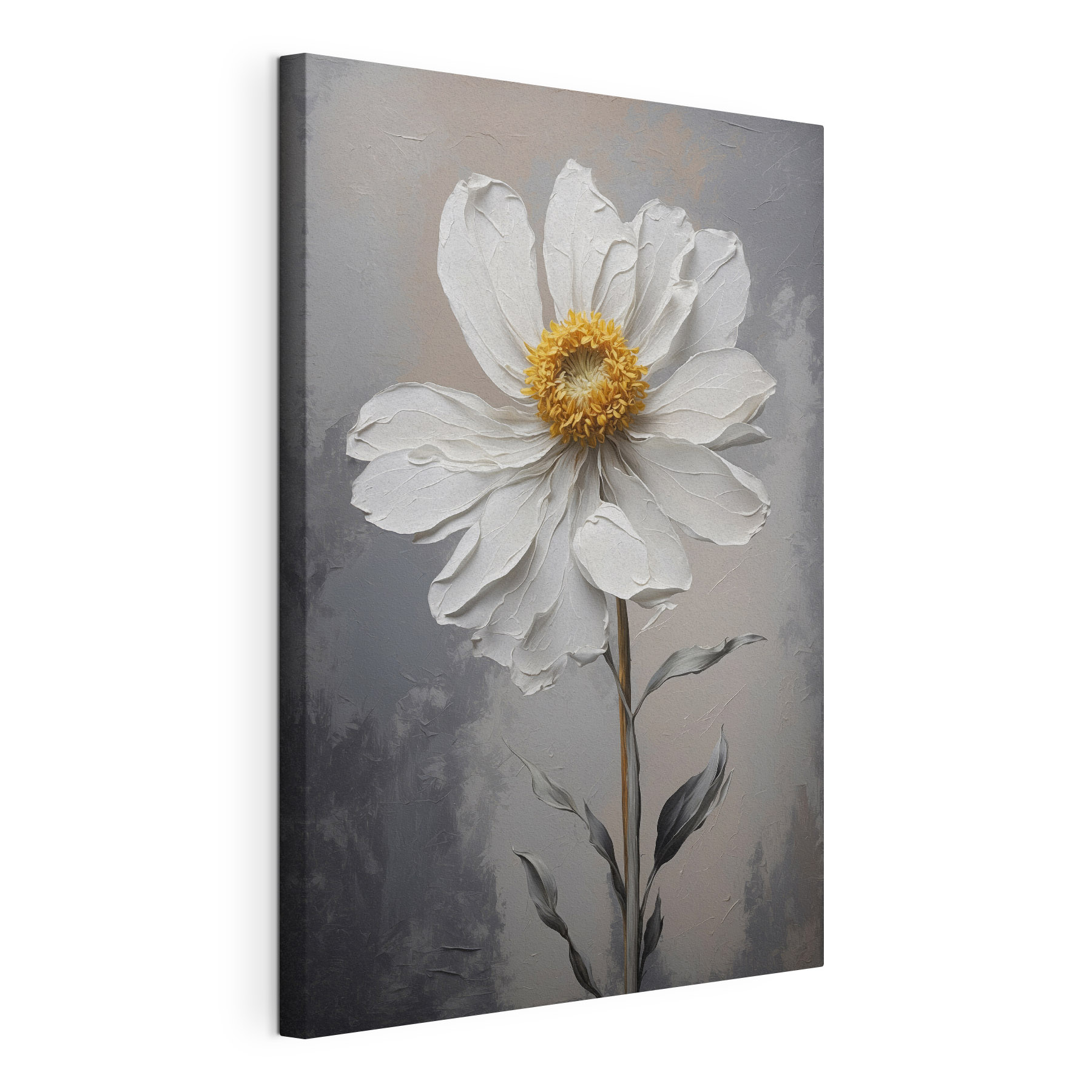 White flower with a yellow center
