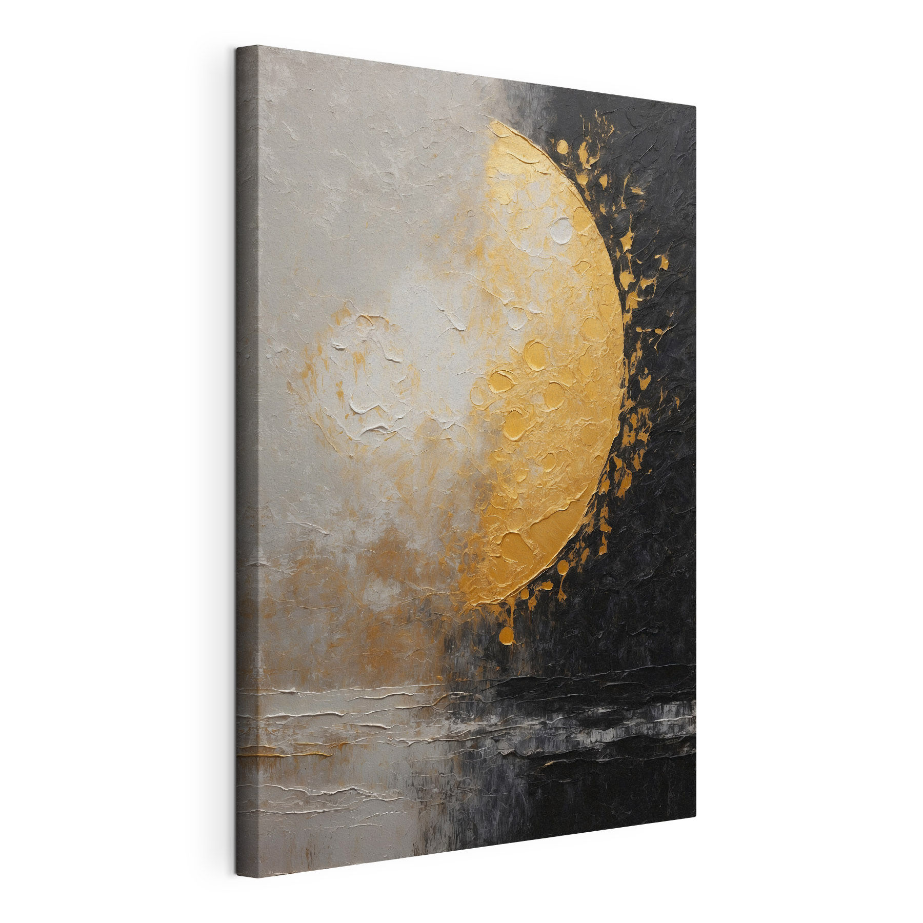 Painting of a moon and water Painting of a moon and water