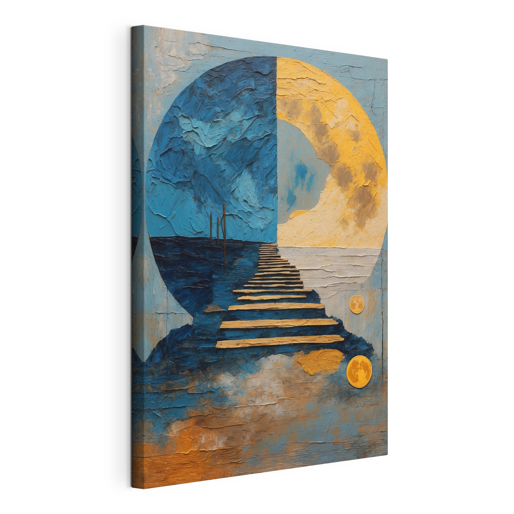 Painting of a stairway to the moon