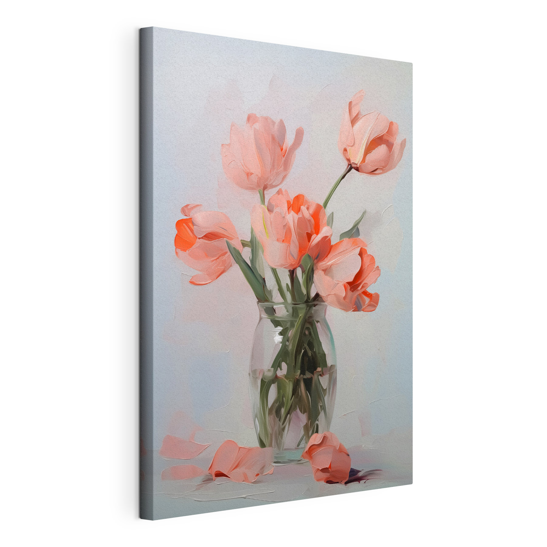 Vase of pink flowers