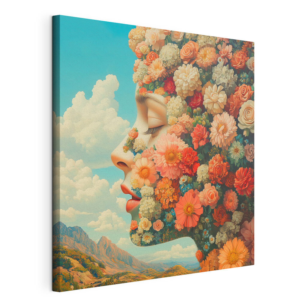 Woman with flowers in her hair Woman with flowers in her hair