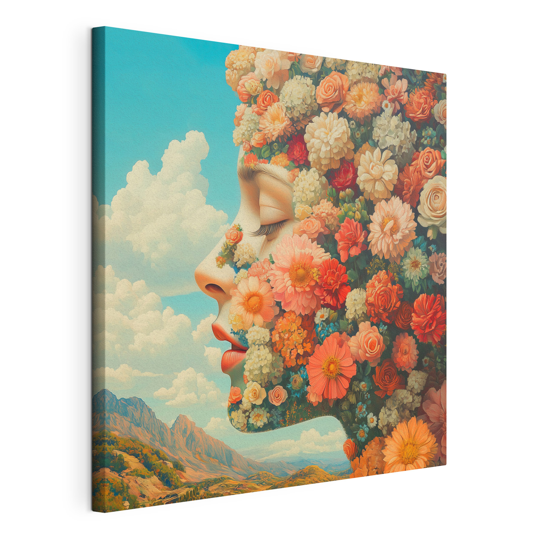 Woman with flowers in her hair Woman with flowers in her hair