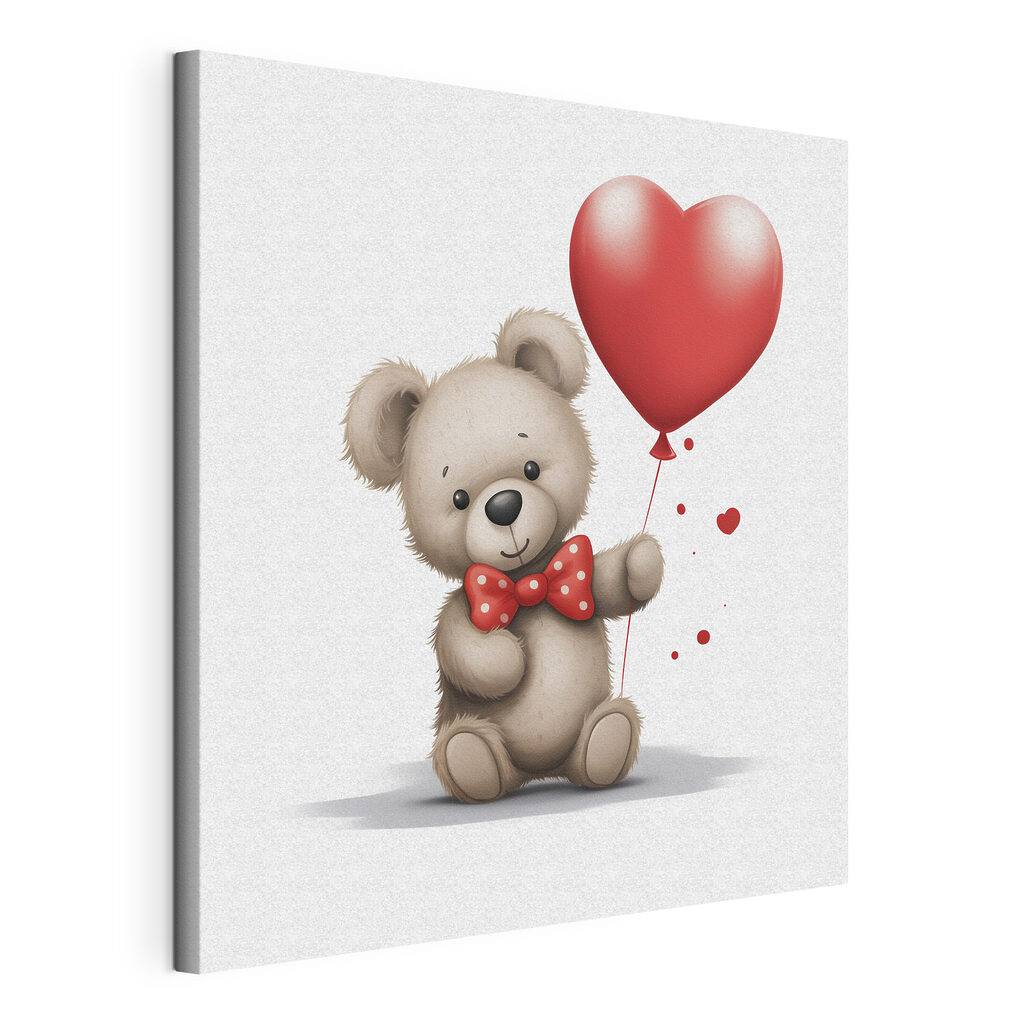 Teddy bear holding a heart shaped balloon Teddy bear holding a heart shaped balloon