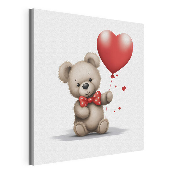 Osito de peluche con un globo en forma de corazón Cuadros Osito de peluche con un globo en forma de corazón