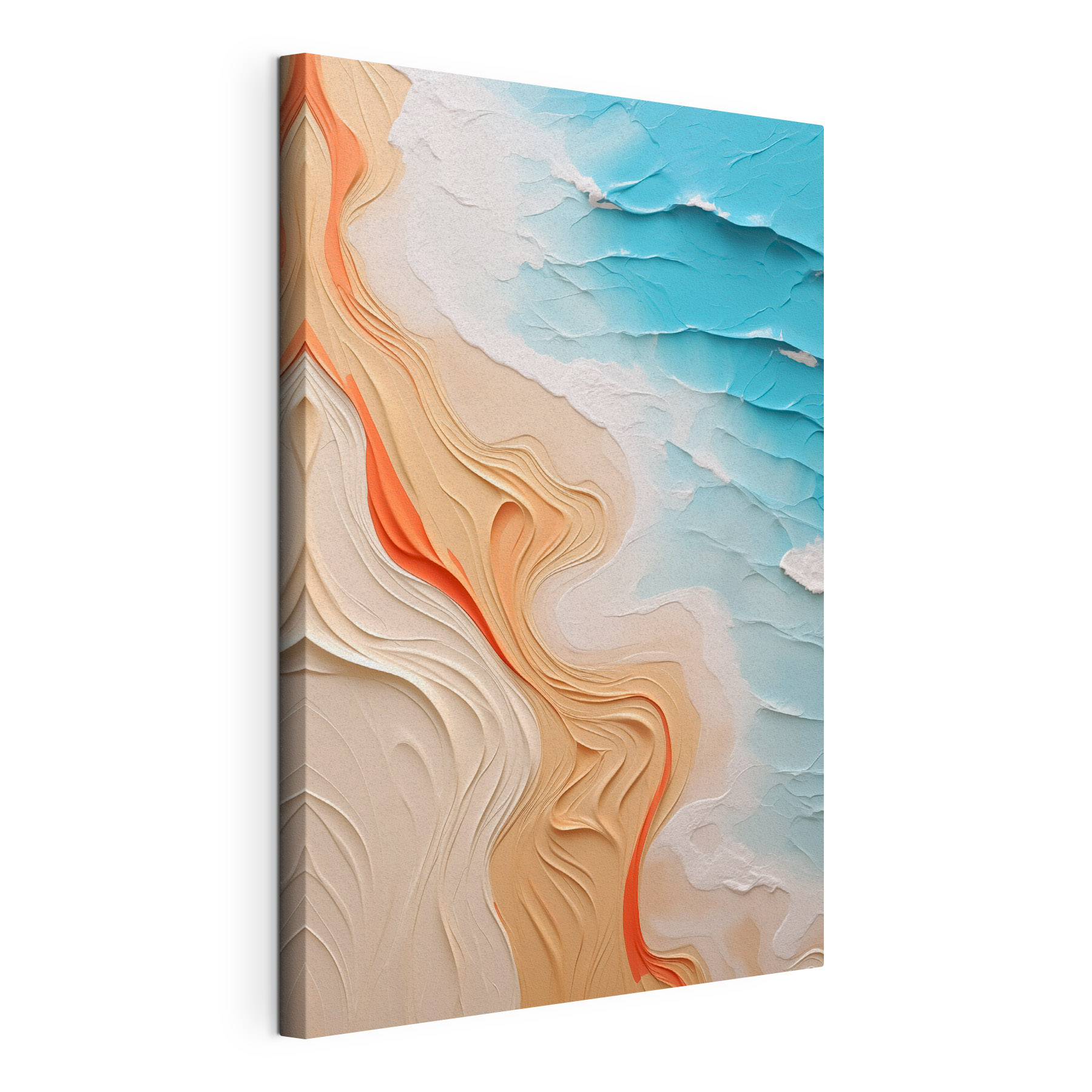 Colorful waves meet sandy shorelines