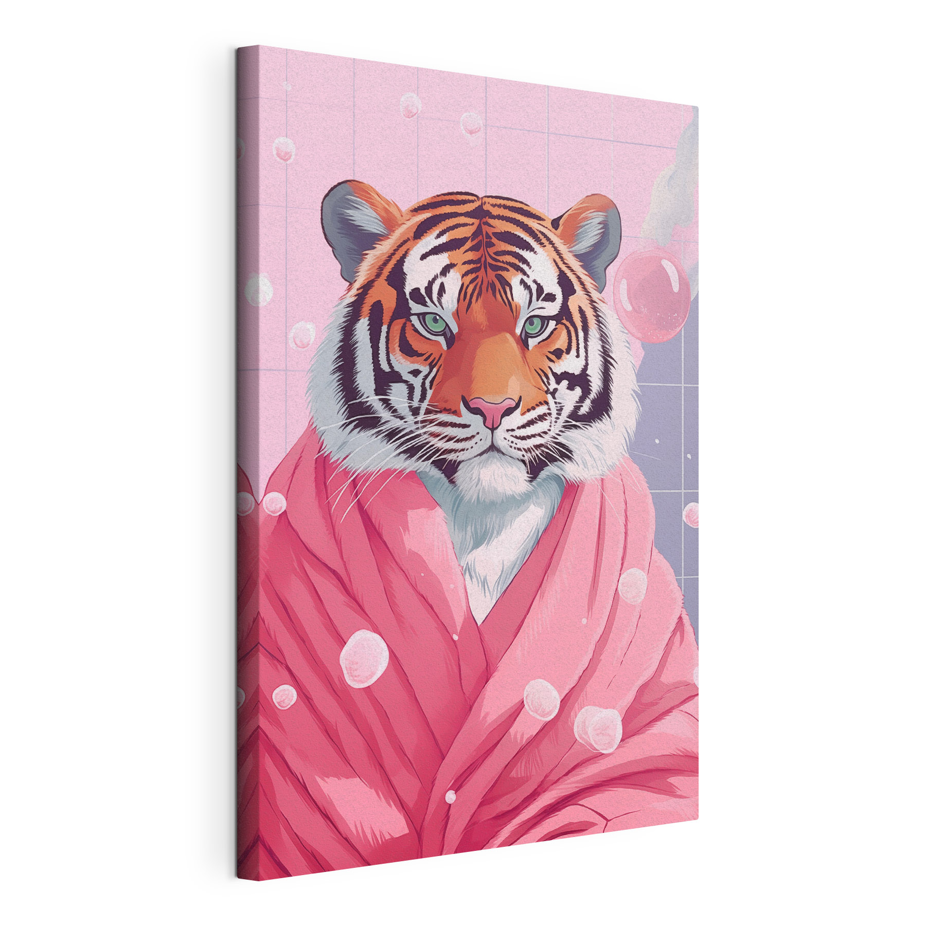 Tiger wearing a pink robe Tiger wearing a pink robe