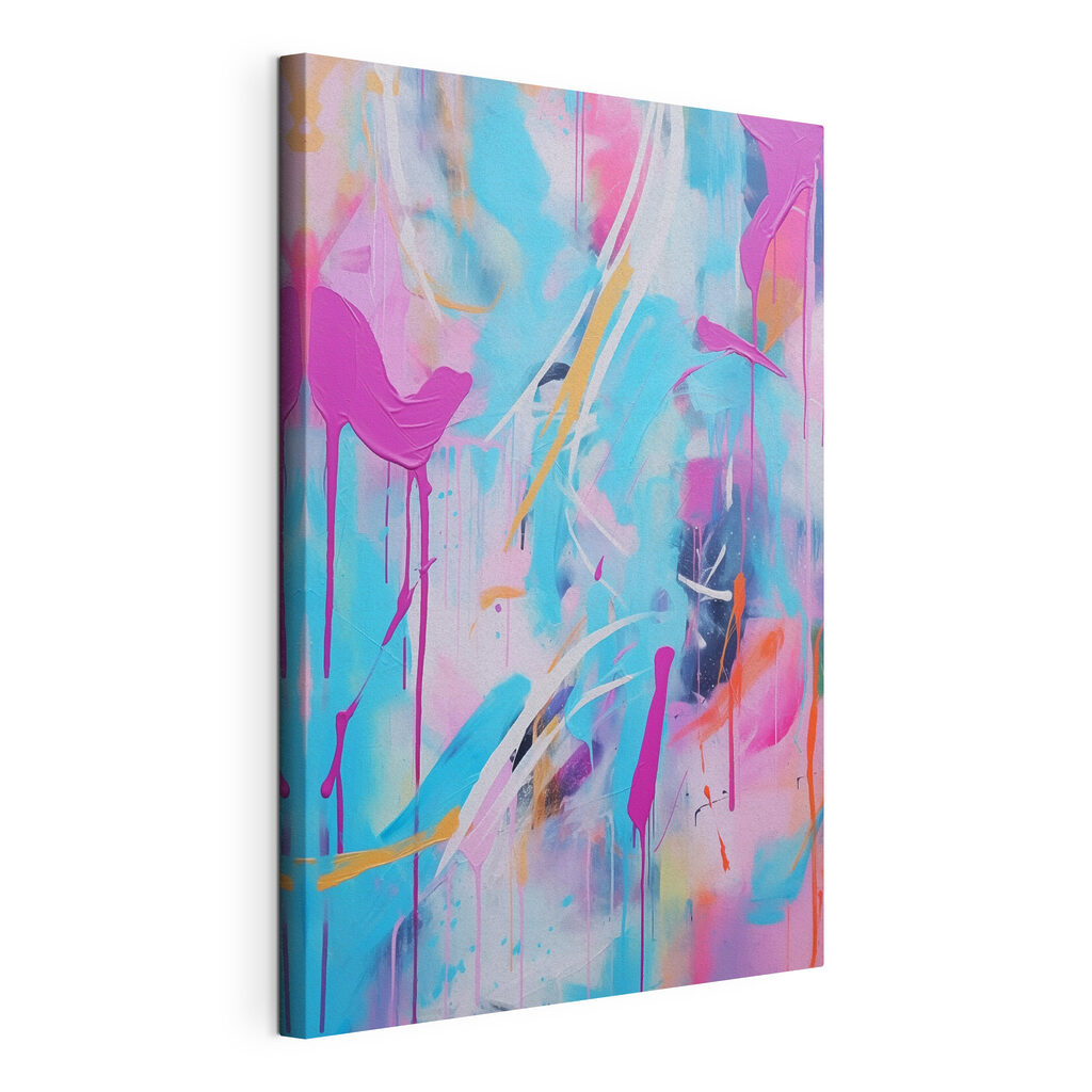 Painting of pink and blue paint Painting of pink and blue paint