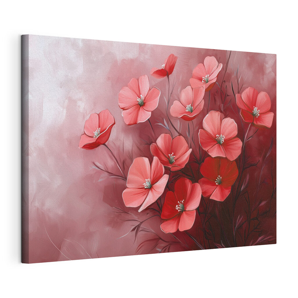 Painting of flowers on a pink background Painting of flowers on a pink background