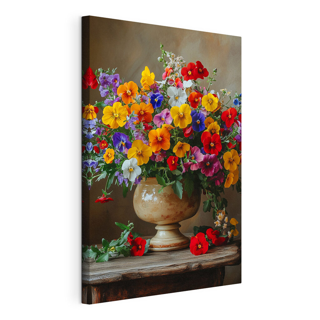 Vase with colorful flowers