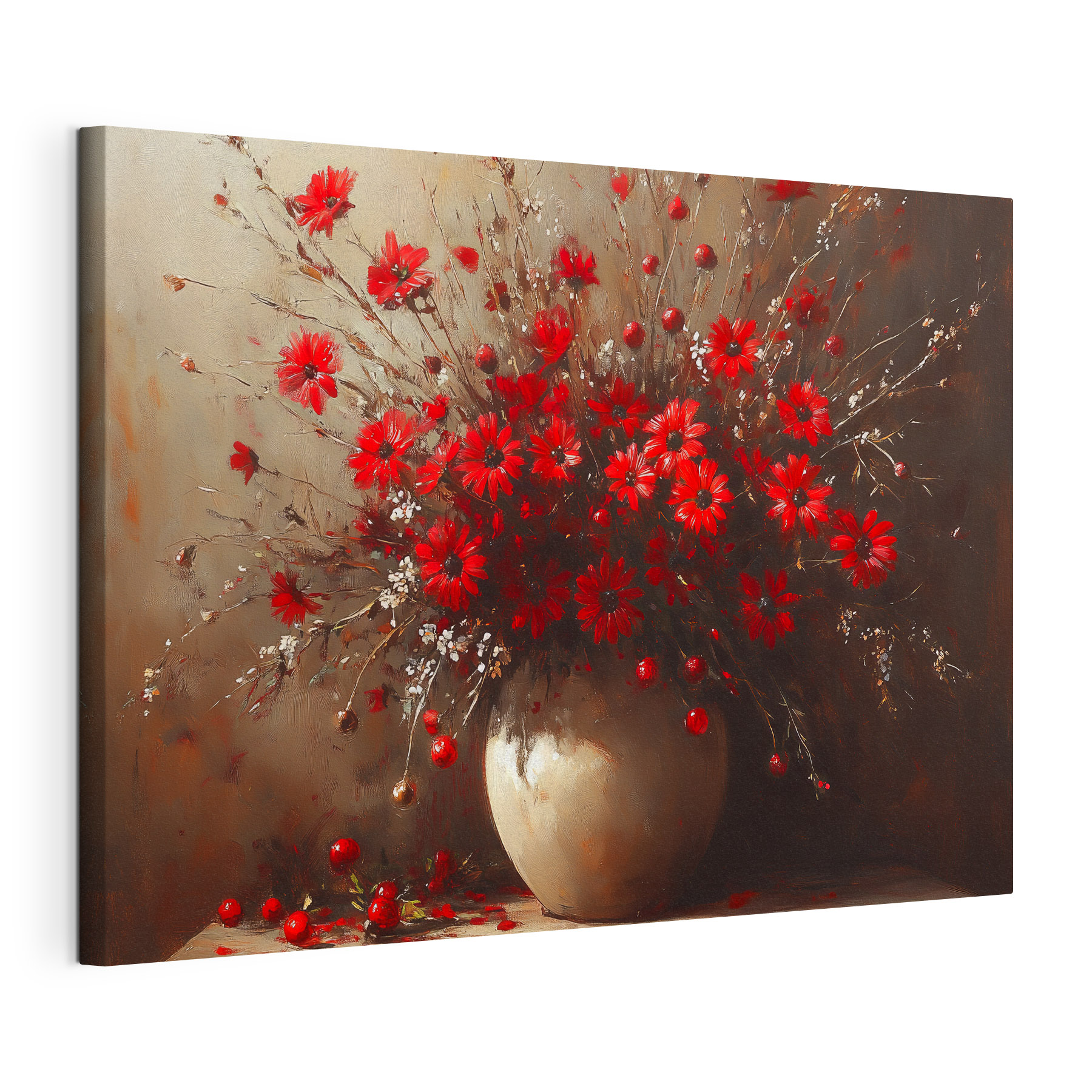 Vase with red flowers Vase with red flowers