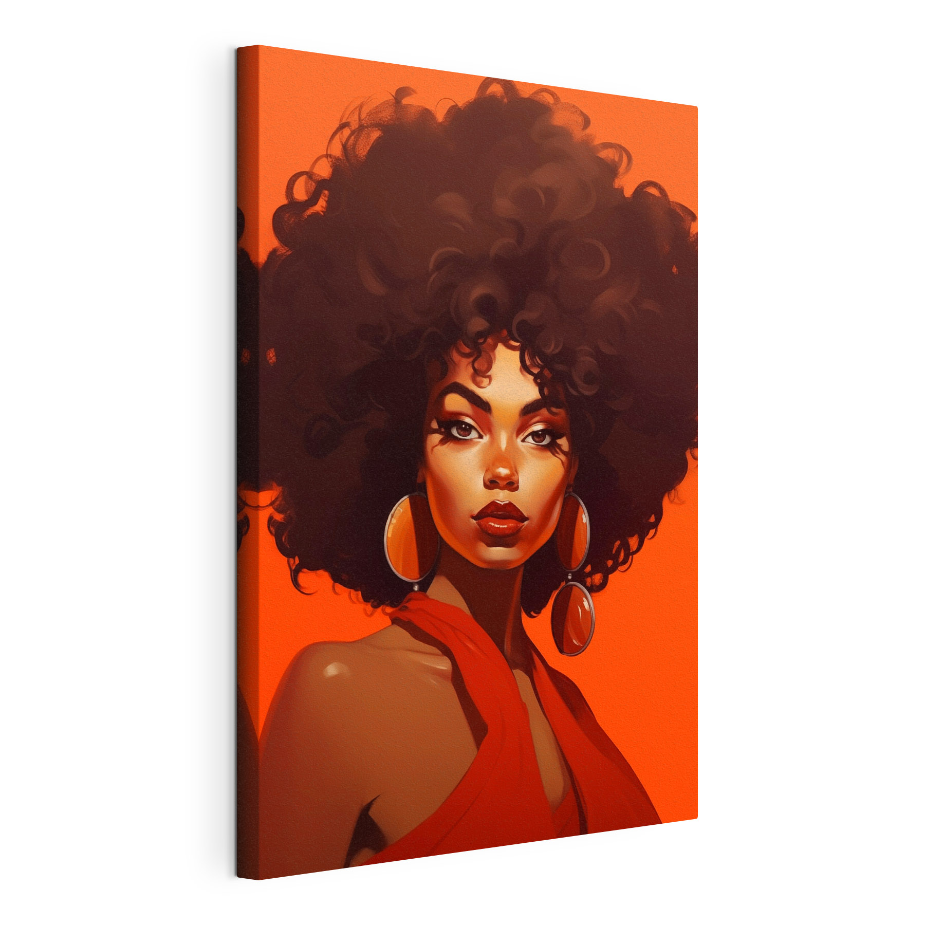 Woman with big afro hair and earrings Woman with big afro hair and earrings