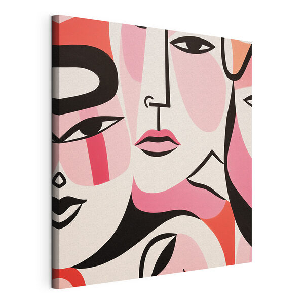 Cuadros Conjunto de caras pintadas sobre una superficie blanca (SKU: s43031) Cuadros Cuadros Conjunto de caras pintadas sobre una superficie blanca (SKU: s43031)