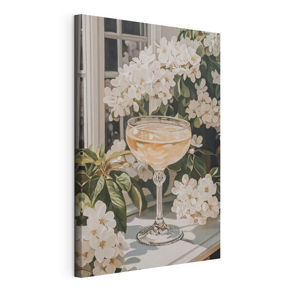Cuadros Una copa de vino junto a unas flores (SKU: s43051) Cuadros Cuadros Una copa de vino junto a unas flores (SKU: s43051)