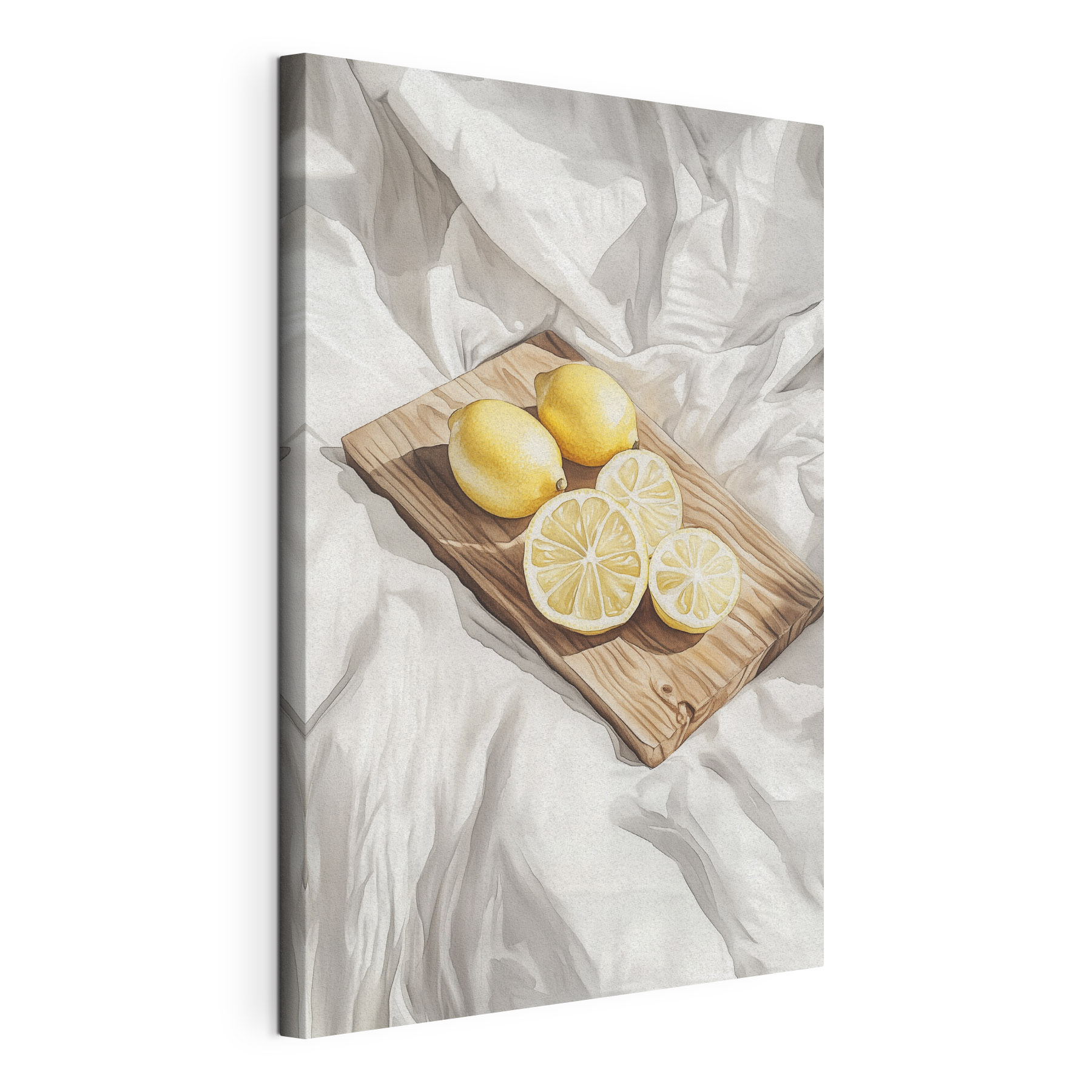 Lemons and slices on a wooden board Lemons and slices on a wooden board
