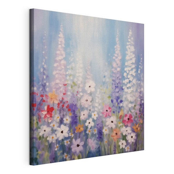 Cuadro de flores sobre fondo azul Cuadros Cuadro de flores sobre fondo azul