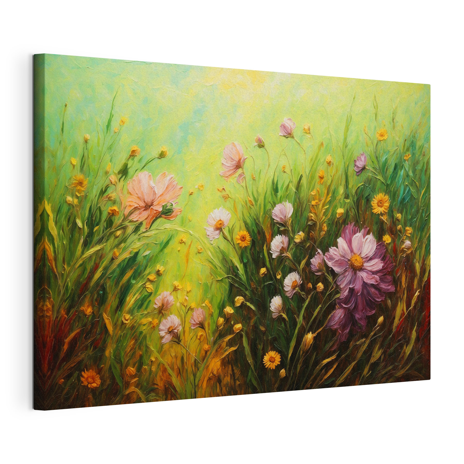 Painting of flowers in a field Painting of flowers in a field