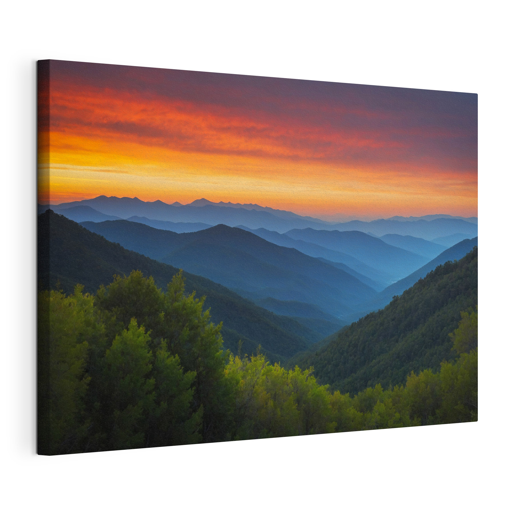 Landscape of mountains and trees