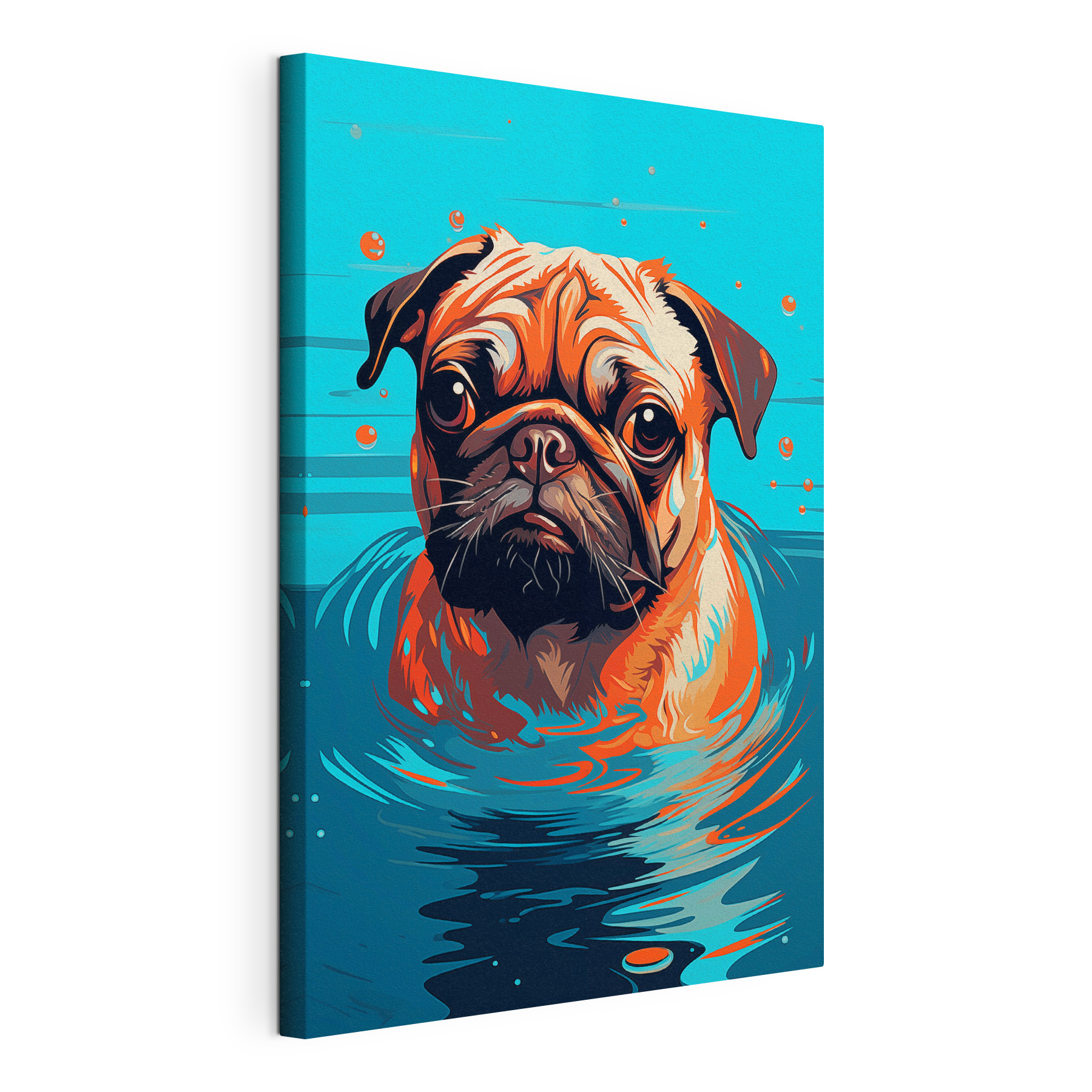 Dog in water with bubbles Dog in water with bubbles