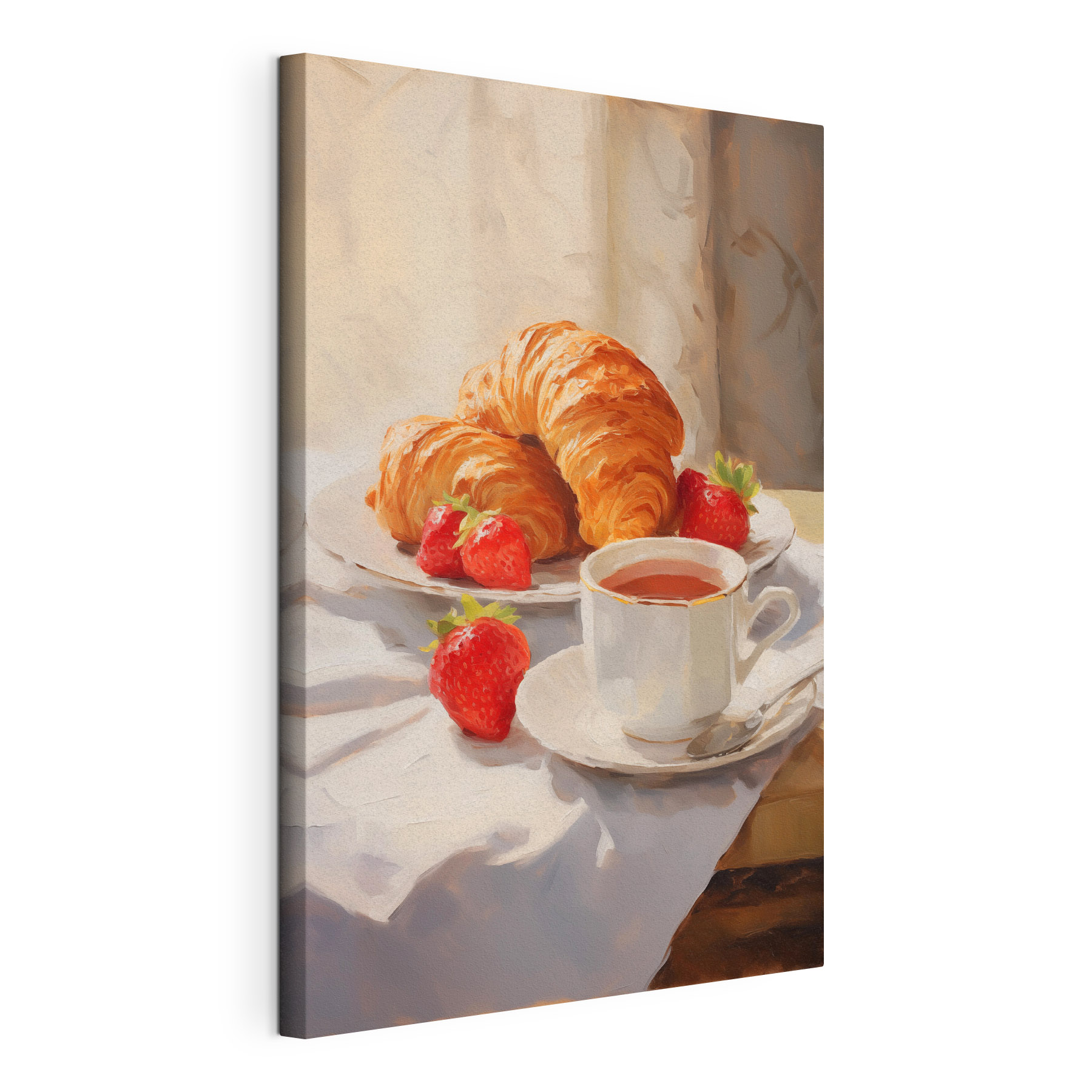 Croissant and strawberries on a plate Croissant and strawberries on a plate