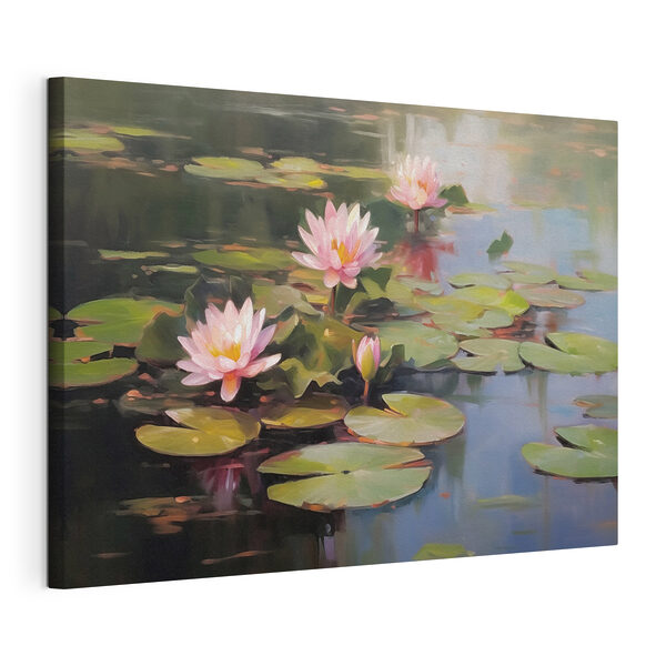 Cuadros Ramo de flores rosas sobre hojas de nenúfar (SKU: s43220) Cuadros Cuadros Ramo de flores rosas sobre hojas de nenúfar (SKU: s43220)
