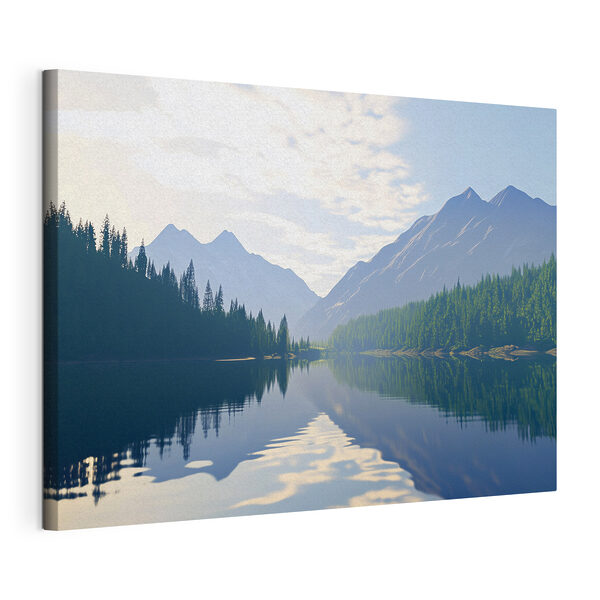 Cuadros Lago con árboles y montañas al fondo (SKU: s43288) Cuadros Cuadros Lago con árboles y montañas al fondo (SKU: s43288)
