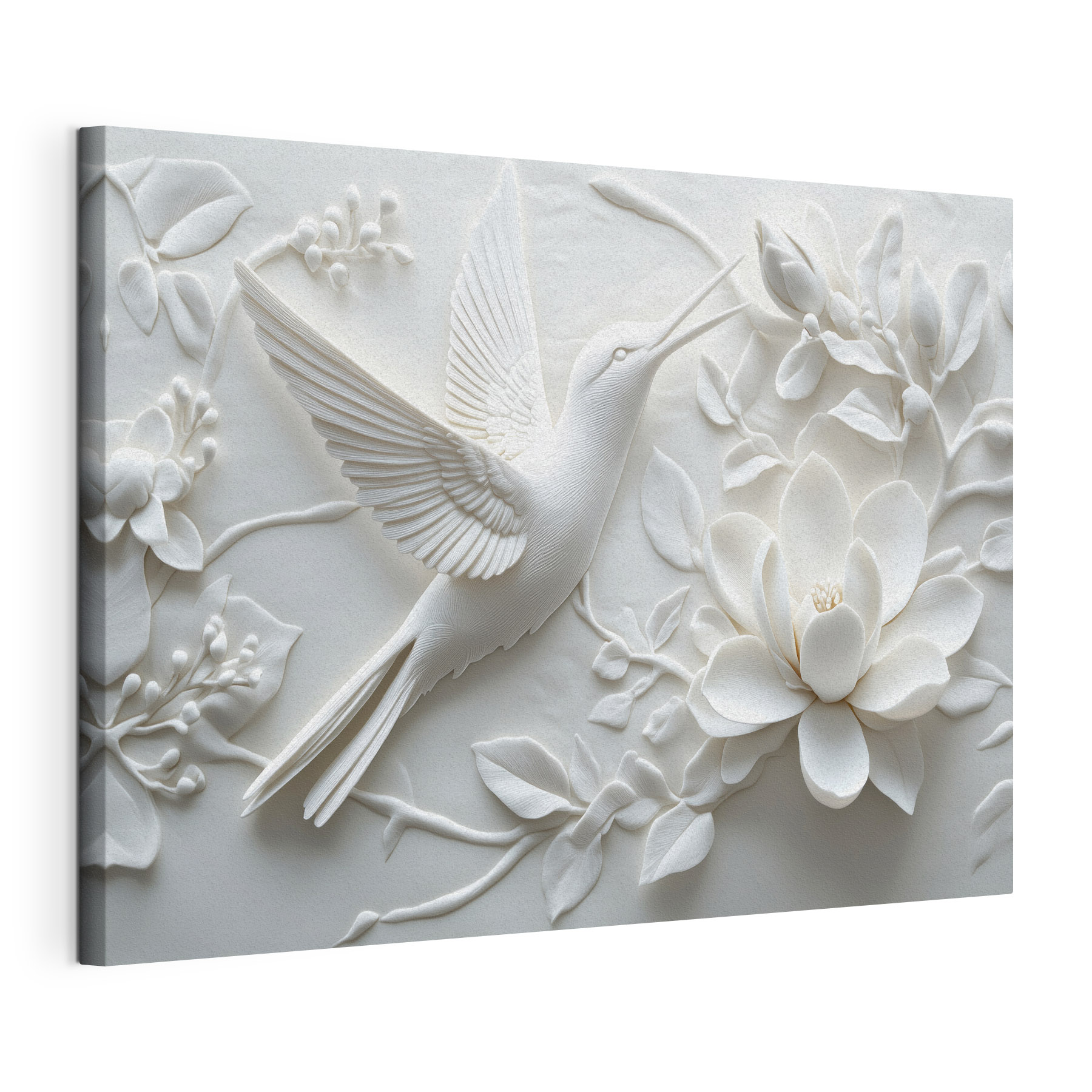 White bird and flower
