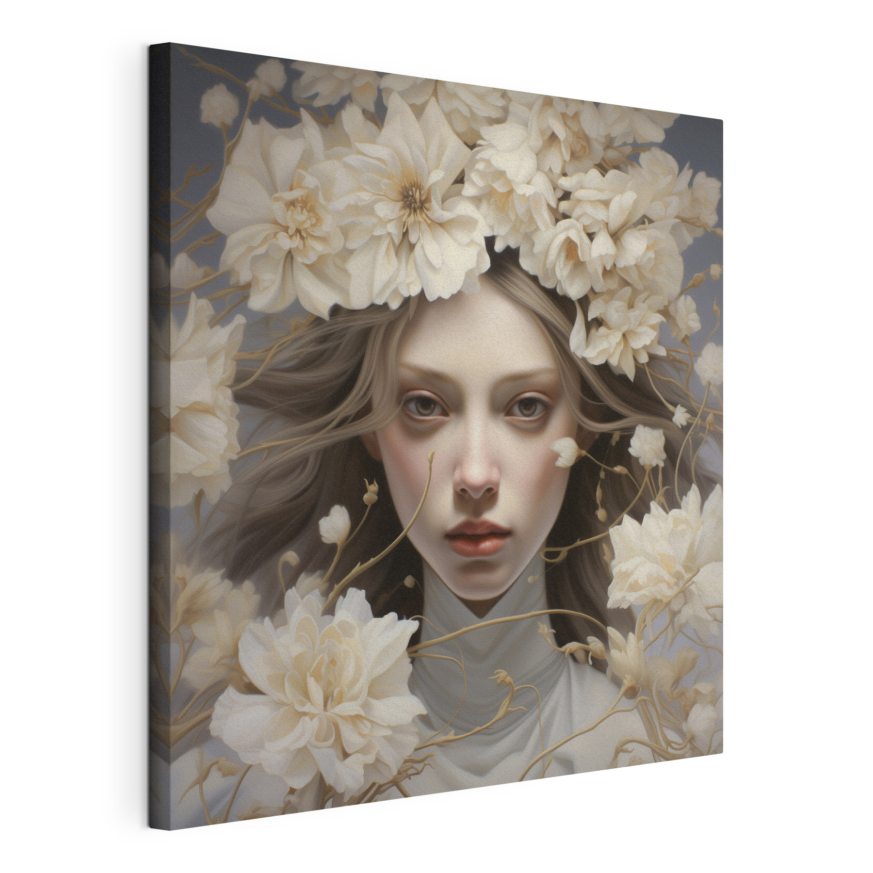 Woman with flowers in her hair Woman with flowers in her hair