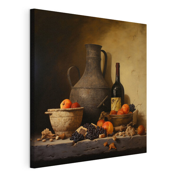 Cuadros Naturaleza muerta con fruta y una botella (SKU: s43369) Cuadros Cuadros Naturaleza muerta con fruta y una botella (SKU: s43369)