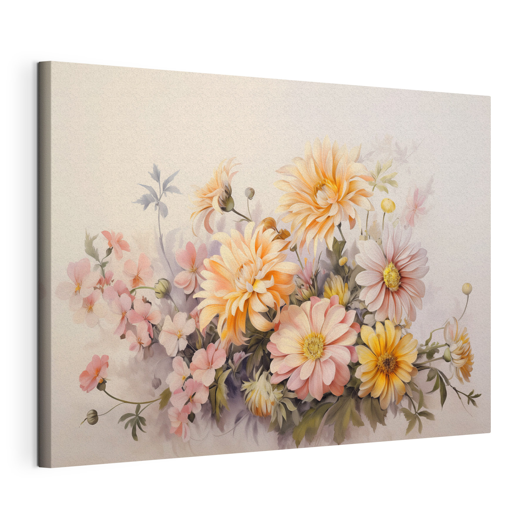 Painting of flowers on a white background Painting of flowers on a white background