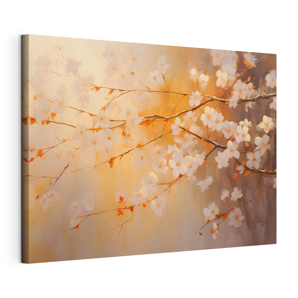 Tree branch with white flowers