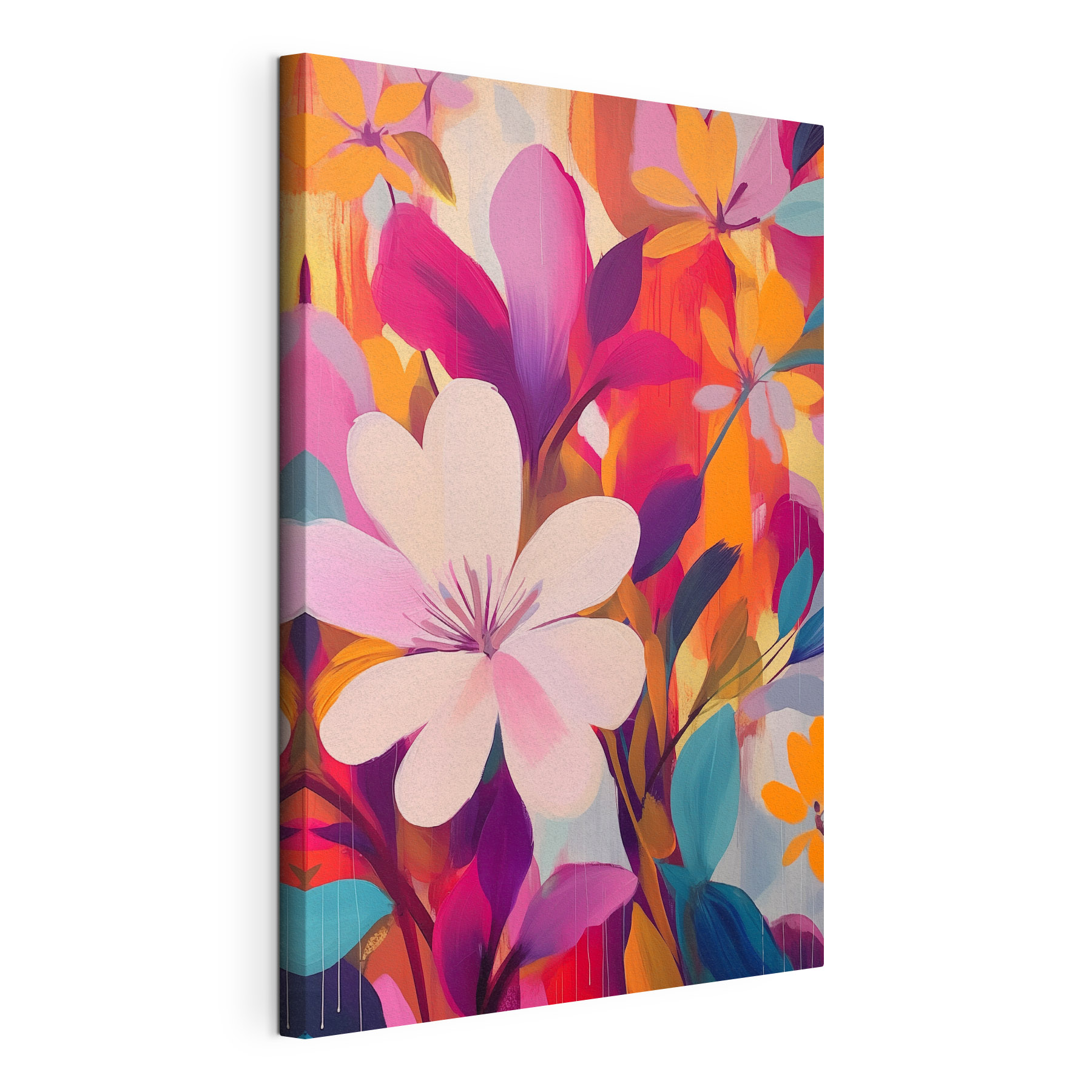 Painting of flowers and leaves