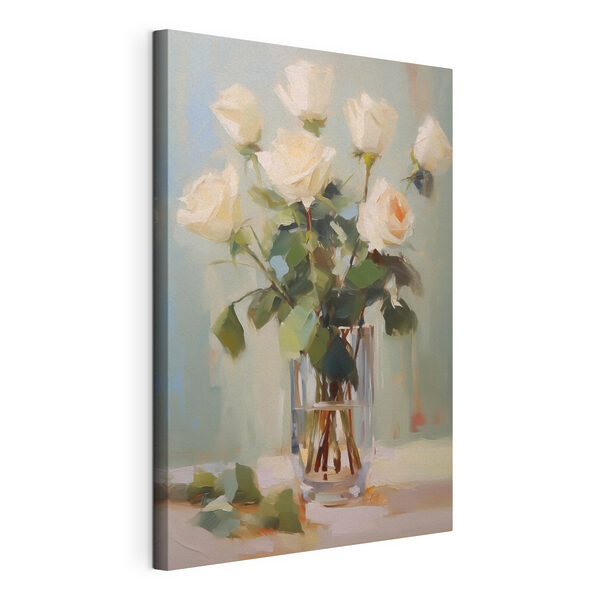Cuadros Cuadro de un jarrón con rosas blancas (SKU: s43432) Cuadros Cuadros Cuadro de un jarrón con rosas blancas (SKU: s43432)