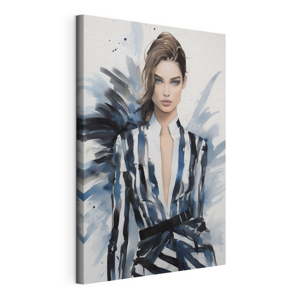Woman in a striped jacket Woman in a striped jacket
