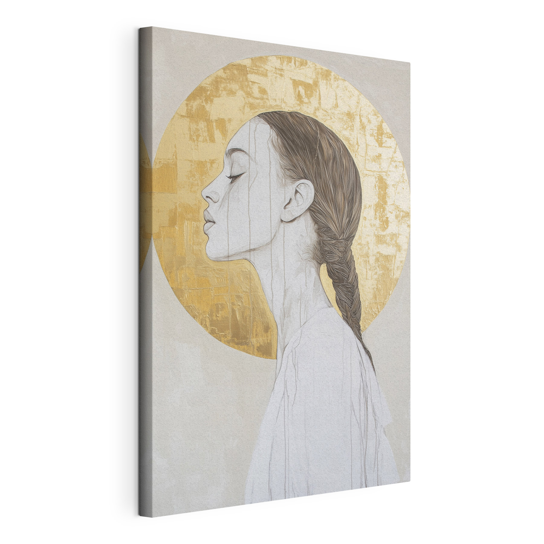Elegant profile against a circular backdrop Elegant profile against a circular backdrop