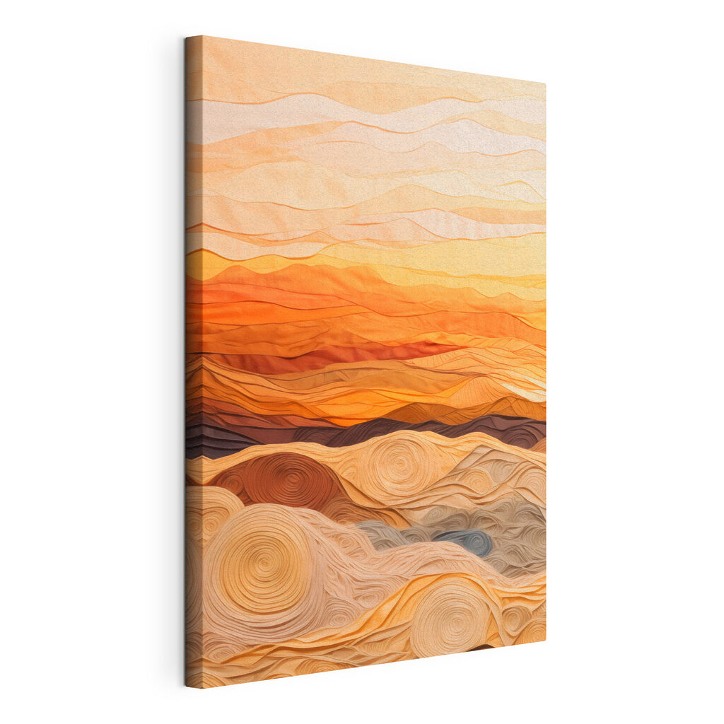 Art piece of fabric with wavy lines