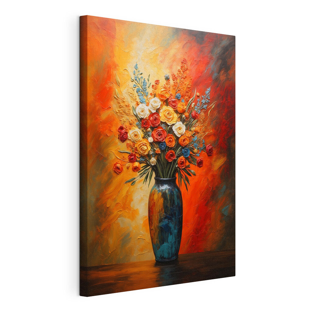 Painting of flowers in a vase Painting of flowers in a vase
