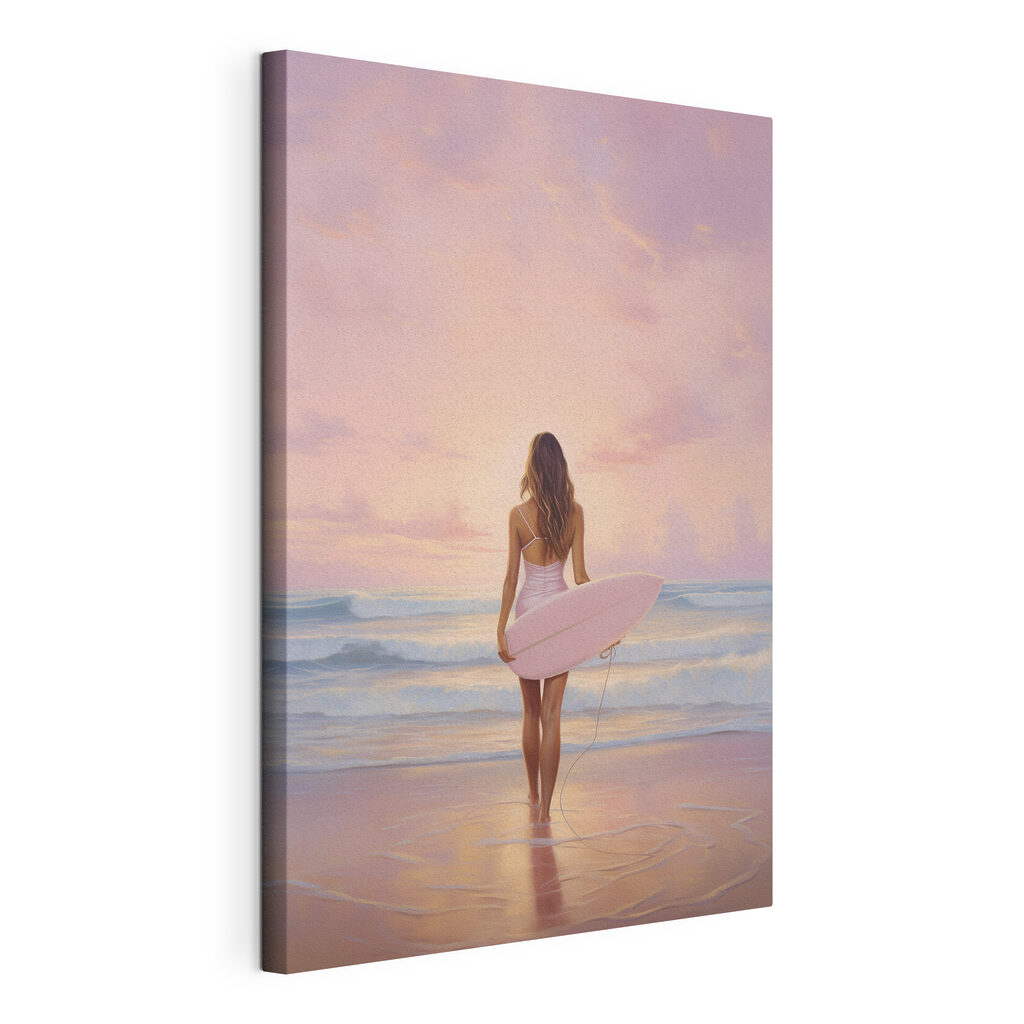 Woman in a swimsuit holding a surfboard on a beach Woman in a swimsuit holding a surfboard on a beach