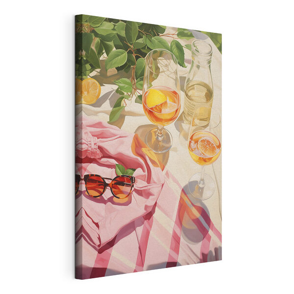 Cuadros Un grupo de copas de vino y gafas de sol sobre una manta (SKU: s43885) Cuadros Cuadros Un grupo de copas de vino y gafas de sol sobre una manta (SKU: s43885)