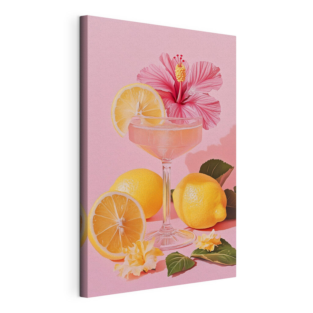 Glass with a drink and lemons Glass with a drink and lemons