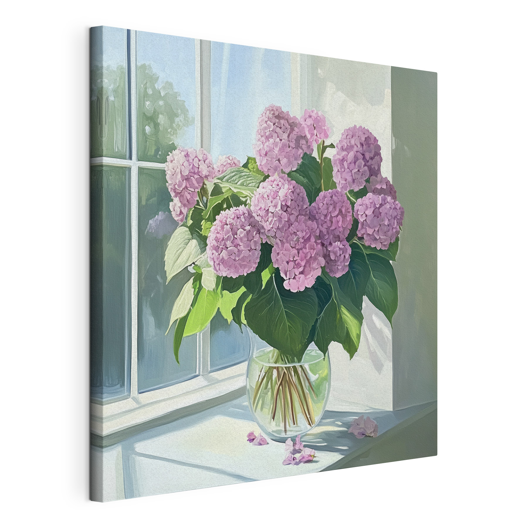 Painting of a vase of flowers Painting of a vase of flowers
