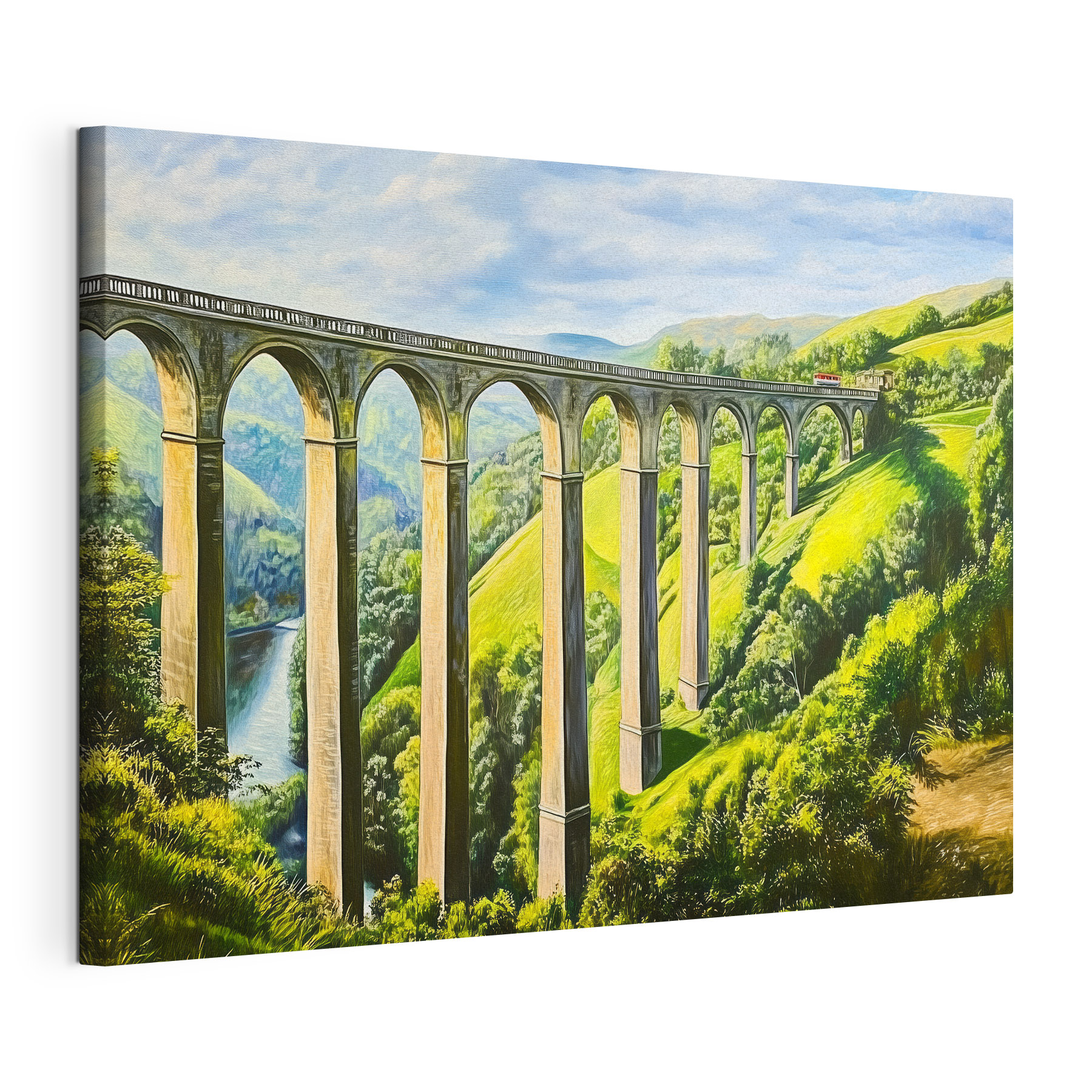 Train on a bridge over a river Train on a bridge over a river