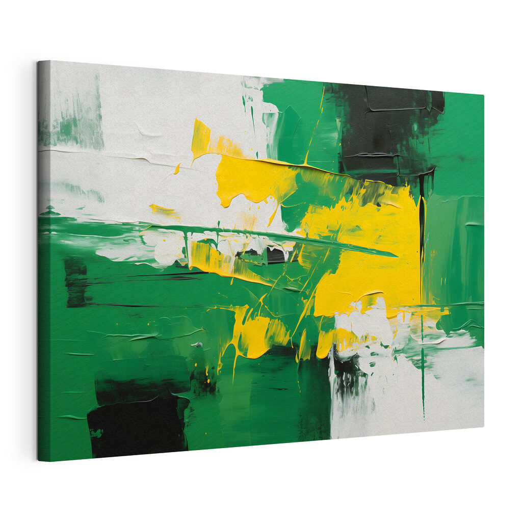 Painting of green and yellow paint Painting of green and yellow paint