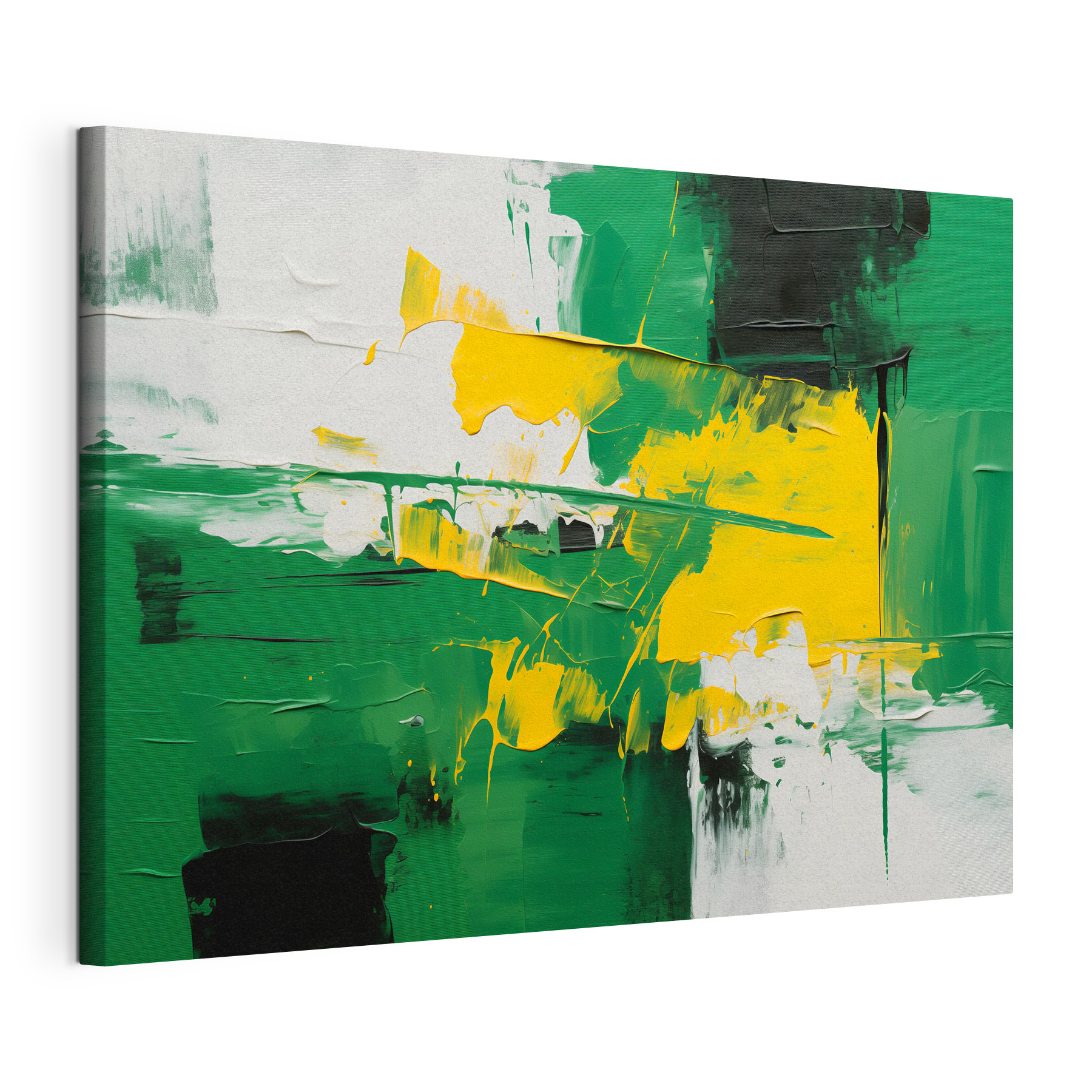 Painting of green and yellow paint Painting of green and yellow paint